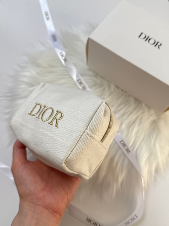 Dior Handbags - Dior Cream Canvas Mini Pouch Cosmetic Bag New in box